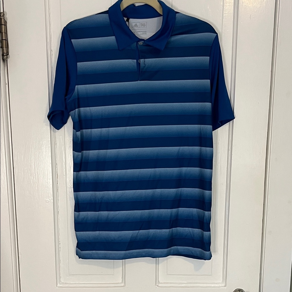 adidas Gradient Navy Blue Striped Polo